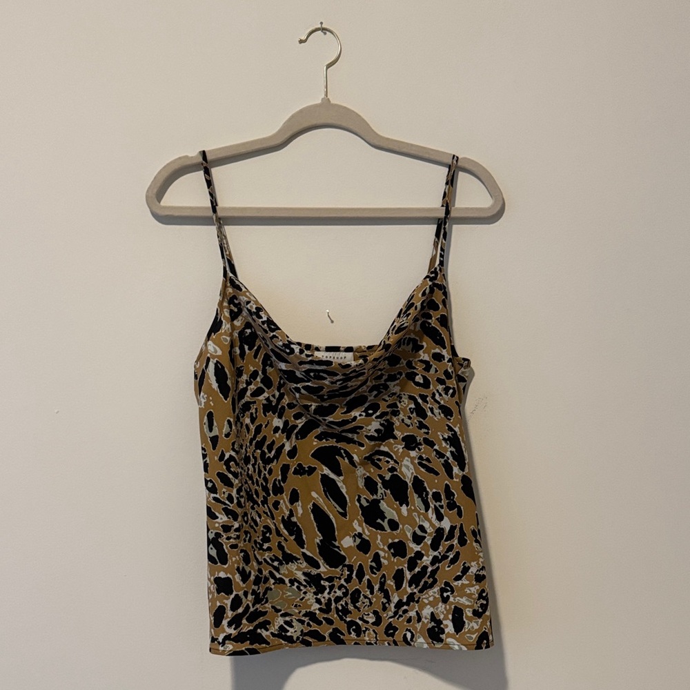 Topshop Animal Print Cowl Neck Camisole